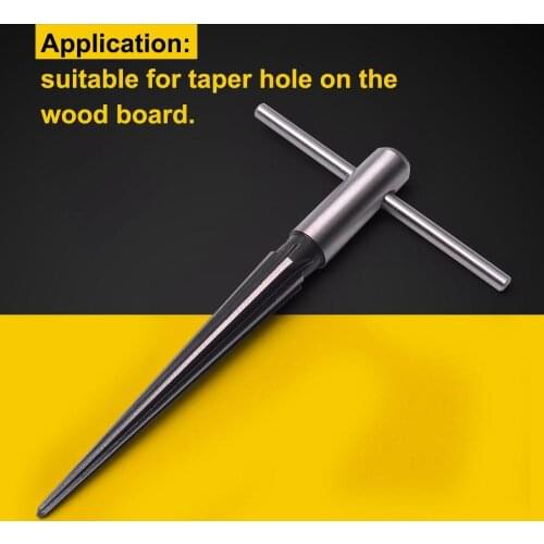 1Pcs 1/8" to 1/2" / 5-16mm Hand Held Reamer T Handle Tapered 6 Fluted Chamfer Bit Reaming Woodworker Core Drill Cutting Tool