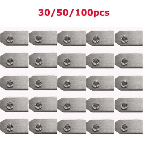 0.75mm stainless steel Lawn Mower Blade Replacement + Screw Parts for Husqvarna Automowe 30/50/100pcs