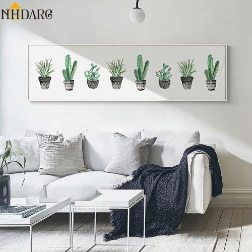 Potted Green Plant Fresh Nordic Decoration Canvas Print Painting Poster Art Large Size Wall Pictures for Living Room Home Decor