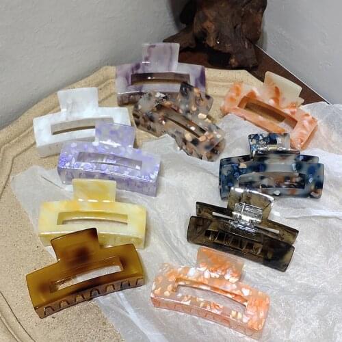 2020 New Claw Clip for Women Yellow Acetate Hair Claw Acrylic Hair Clamp Clip Crab for Hair Accessories for Girls Hair Headwear