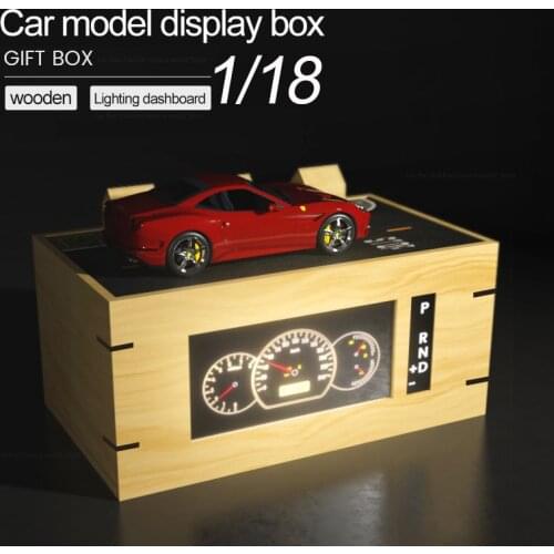 1:18 Car Model Display Box Simulation Scene Display With Lighting Decoration Luminous Instrument Panel Parking Lot Scene