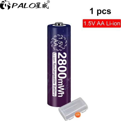 PALO 1.5v AA rechargeable battery 2800mwh lithium ion li-ion AA 2A batteries for toys camera flashlight