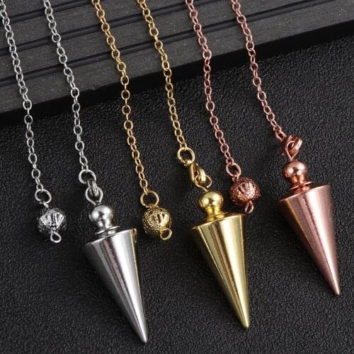 1PC Natural Stone Quartz Rock Choler Crystal Hexagonal Pointed Reiki Chakra Pendant Pendulum for Unisex Jewelry Accessories