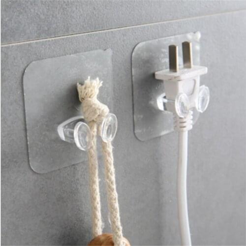 10Pcs/set Transparent Door Wall Hangers Strong Adhesive Towel Handbag Hooks Multi-Function Hooks Kitchen Bathroom Storage Hook