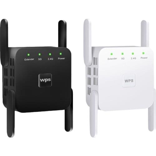 1200Mbps 2.4G 5G Wireless Wifi Repeater 4 Antennas Signal Booster EU-Plug