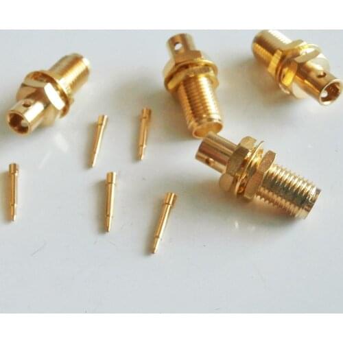 10X Pcs RF Connector RP-SMA RPSMA Female jack O-ring Bulkhead Panel Nut Solder semi-rigid RG402 0.141" cable With 2 hole Coax