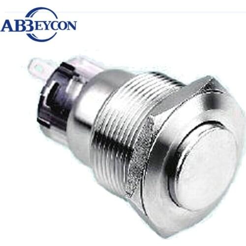 22mm 1NO1NC momentary switch stainless steel switch pin solder terminal high domed round head metal shell 220V general switch