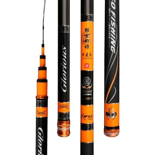 3.6m-7.2m Taiwan Fishing Rod Carbon Fiber Hand Pole Telescopic Wedkarstwo Olta De Pesca 28 Tonalty Super Hard Carp Fishing Canne
