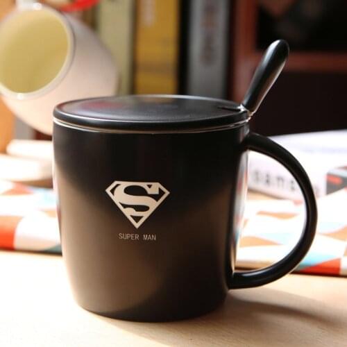 3D carving captain superhero ceramic coffee cup creative milk cup superhero portable tumbler drink special cup ceramic mug