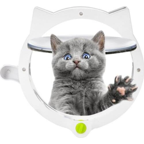 4-Phase Lockable Cat Flap Door Abs Safety Door For Dog Cats Kitten Puppy Small Pet Plastic Gate Pet Supplies