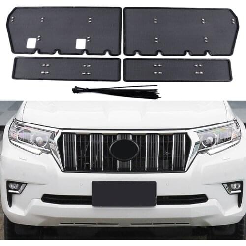 Front Grille Net Cover For Toyota Land Cruiser Prado 150 FJ150 2018 2019 2020 Stainless Steel Grille Insect Screening Mesh 4pcs