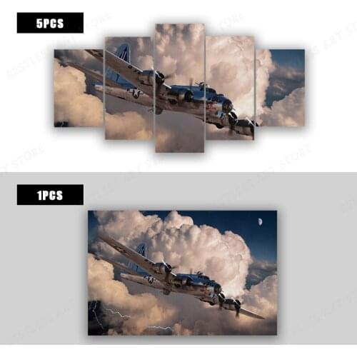 Ww2 bomber warplane classic aircraft artwork living room home decor art print wood frame fabric poster