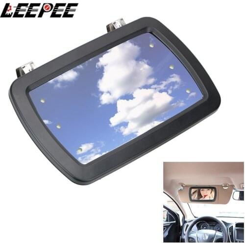 Car Sun Visor Mirror Universal Makeup Sun-shading Cosmetic Mirror Automobile Make Up Mirror with Six LED Lights Vanity Mirror