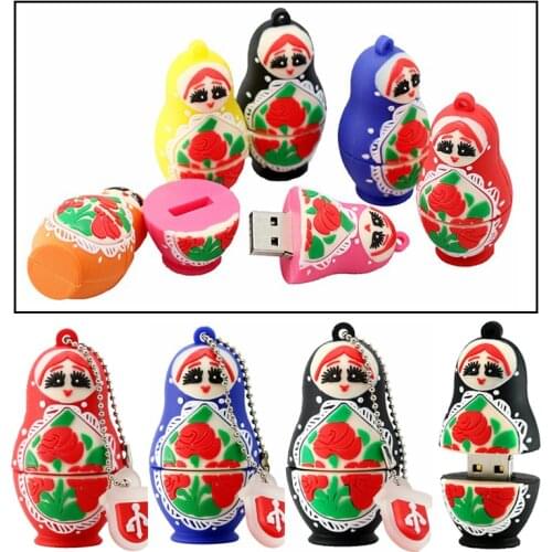 Usb Flash Drive Lovely Matryoshka USB Flash Drive 4GB 8GB 16GB 32GB 128GB USB 2.0 Thumbdrive Memory Stick Russian Doll Pendrive