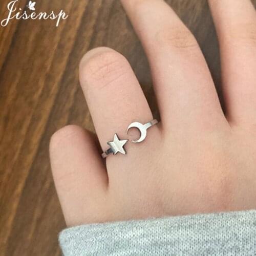Lovely Moon Star Stainless Steel Rings for Women Delicate Casual Cat Map Wave Pineapple Finger Ring Girls Bridesmaid Accessories