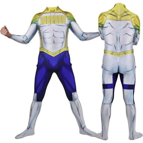 Lemillion BNHA Cosplay Costume My Hero Academia Mirio Togata Superhero Halloween Bodysuit Adults Kids Zentai Second Skin Suit