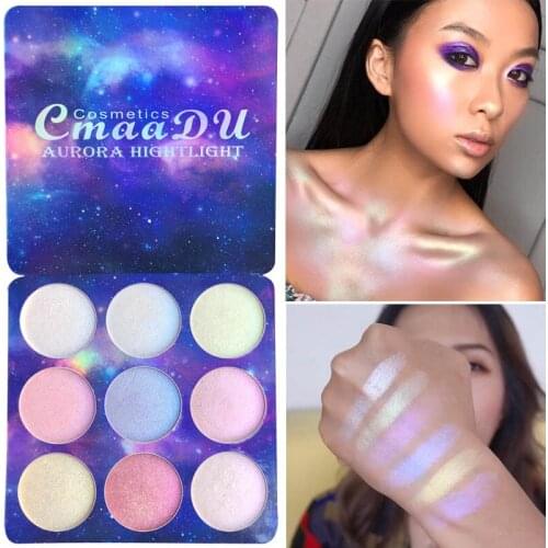 Hot 9 Colors Eyeshadow Palette Shimmering Highly Pigmented Highlighter Powder Face Contour Cosmetic SSwell