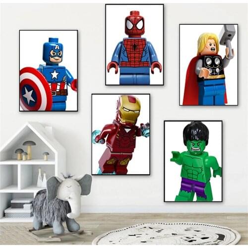 Marvel Avengers Superhero Captain America Canvas Painting Abstract Anime Movie Poster Wall Picture for Home Decorationation