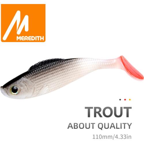 MEREDITH Trout 3D Fish Lifelike Lures 10PCS/lot 13g/110mm Hot Model Fishing Soft Lures