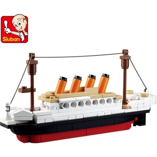 194Pcs City RMS Titanic Ship Boat Model Building Blocks Sets Technic DIY Brinquedos Friends Bricks Educational Toys for Children