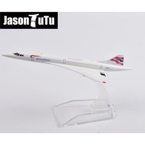 JASON TUTU 16cm British Airways Concord Plane Model Aircraft Diecast Metal 1/400 Scale Airplane Model Gift Collection