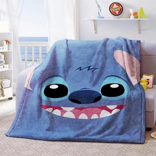 Disney Lilio & Stitch Animation Soft Cute Blanket Plush Velvet Warm Decorated Bedding Sofa Blanket UnitedKids Boy Gift New