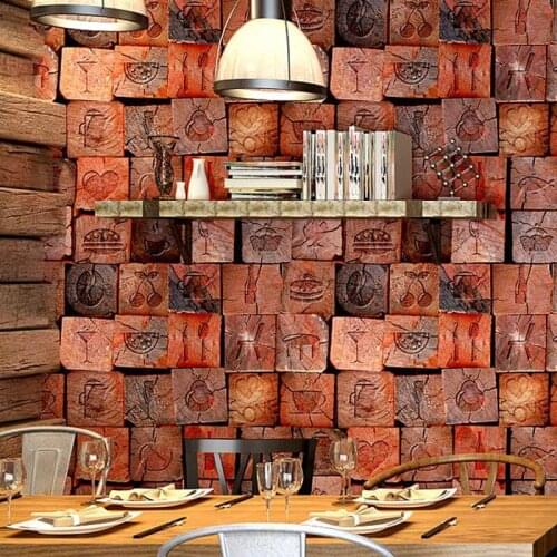 New Classic Vintage Wall Paper Waterproof Pvc Wallpapers 3d Bar Chamber Contact Paper 3d Wall Panels Vinyl Wood Wallpaper Roll