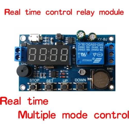 Real Time Delay Relay Module Timer Control Switch Timing Delay Relay with Buzzer Alarm DC 12V 24V