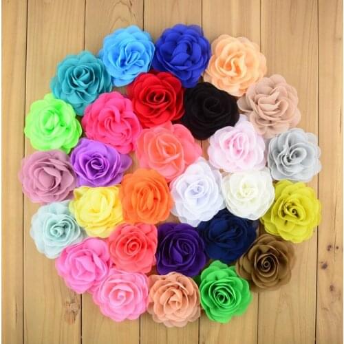 Handmade Chiffon Rose Decoration Flowers Children Fashion Headband/Garment Jewelry Making Material HS10031