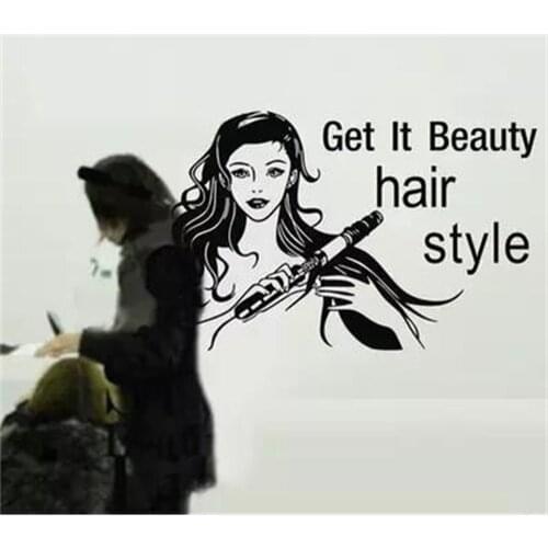 Hair salon shop window sticker wall stickers Entity store decoration sticker