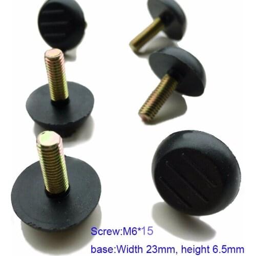 M6 *15 screw feet pad Leg Adjustable Base width 23mm Screw-in Furniture Cabinet Table Levelling Glide Feet Foot Feet Screw On