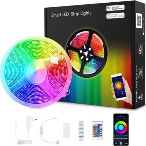 WIFI light with 300 lights Epoxy waterproof 5050 colorful RGB waterproof IP65 led smart light with