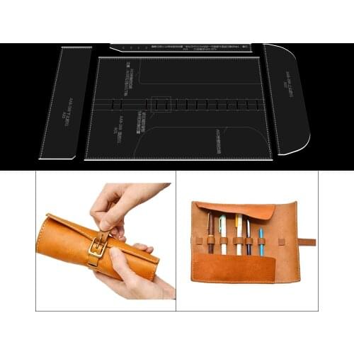 1 Set Acrylic Leather Template Home Handwork Leathercraft Sewing Pattern Tools Accessory Pen Pocket Pen Case Pattern