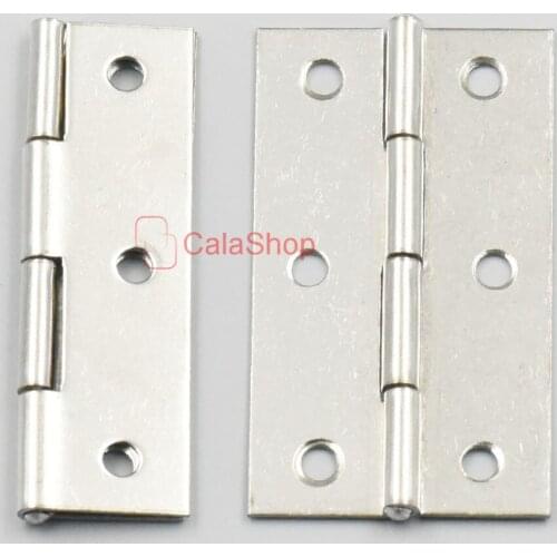 10 Pcs / Lot 37mm x 66mm Stainless Steel Hinges Cabinet Drawer Door Butt Folding Furniture Hardware