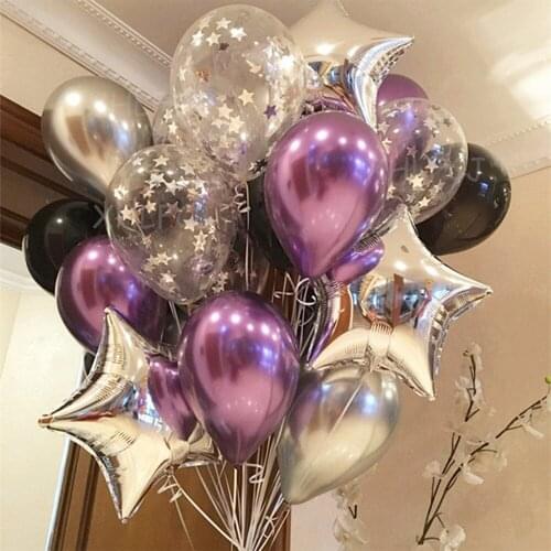 12 inch circular latex love foil balloons combination suit birthday party wedding decor
