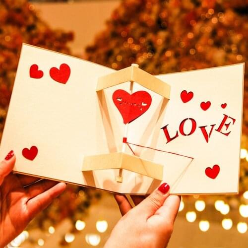 3D Laser Cut Handmade Anniversary Show Love Sweet Heart Paper Greeting Cards PostCard Valentines Day Wedding Girlfriend Gift