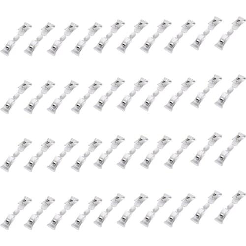 40 Pieces Clear Plastic Rotatable Merchandise Sign Display Mini Clip Tag Holders for Business Cards