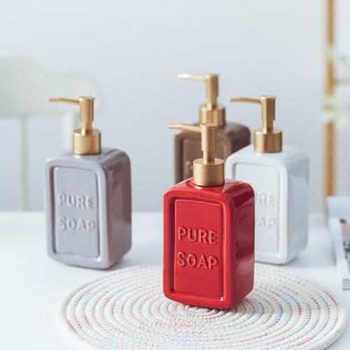 470ML Liquid Soap Dispenser Ceramic Shampoo Hand Sanitizer Pump Bottle Kitchen Bathroom Accessories Outdoor Travel Bottle WF