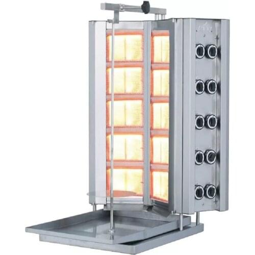 5+5 10 BURNER V-Type REAL INDUSTRIAL Turkish Doner Kebab Machine Gas Vertical Broiler Shawarma Gyro BBQ Tacos Al Pastor Grill