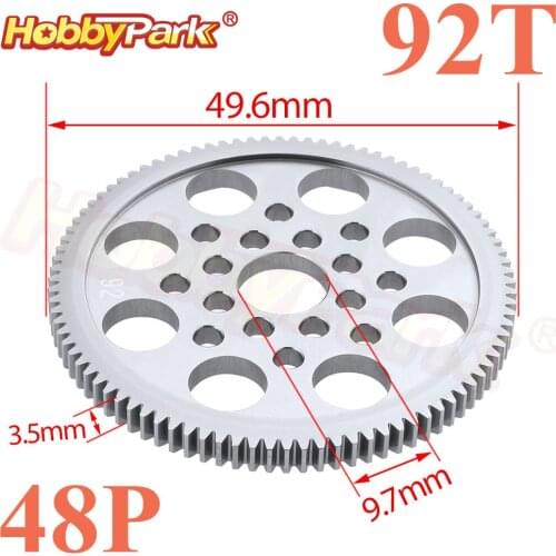 7075 Aluminum Alloy Metal 48P Spur Gear 92T for 3Racing Sakura D4 CS AWD RWD 1/10 Drift Car RC Models Remote Control Cars
