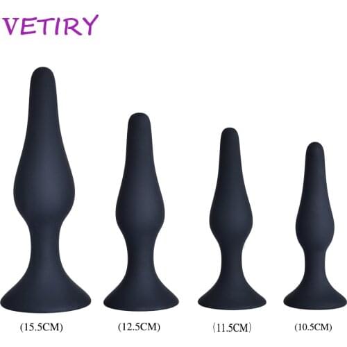 VETIRY Silicone Anal Plug Butt Plug Anus Stimulation Massage Prostate Massage Sex Toys for Women Men Gay S/M/L/XL