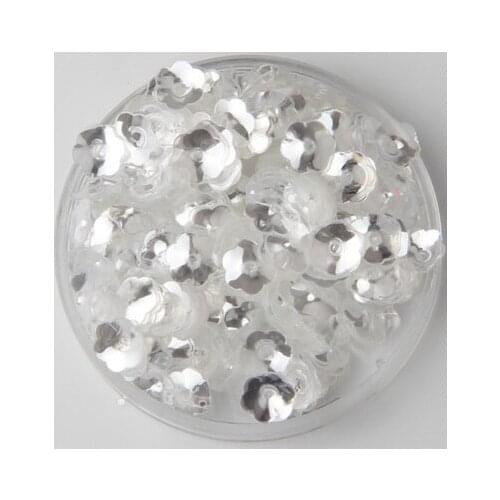 50g 6mm Brilliant Color Sequins Cup Flower Paillette Artesanatos Acessorios Transparent Crystal White Confetti