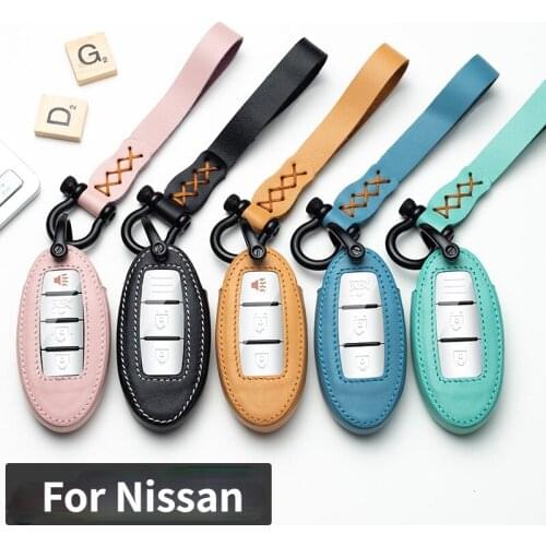 Leather+tpu Shell Full Cover Car Key Case for Nissan Qashqai J10 J11 X-Trail T31 T32 Kicks Tiida Pathfinder Murano Note Juk