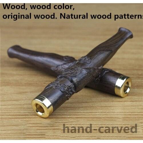 Ebony Grade Wood Pipes Smoking Pipe Hand-carved Herb Tobacco Pipe Gifts Grinder Smoke Natural Mouthpiece Cigarette Holder