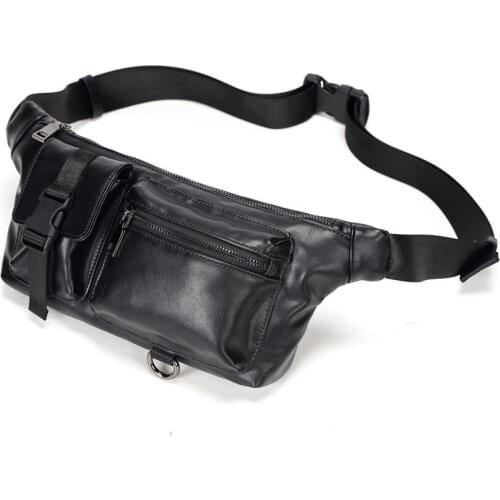 Mens Waist Bag Leather Male Fanny Pack Mens Belt Bag for Man Belt Pouch Phone Hip Bum Bags Belts Travel Waist Packs Chest Bags