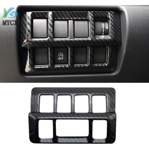 For Subaru Forester 2019 ABS Matte / Carbon Fiber Look Interior Head Light Adjustment Outlet Sticker Auto Cover 1PCS