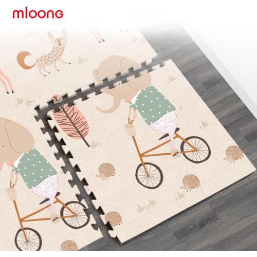 Xpe Double-Sided Childrens Play Puzzle Mat Interlocking Exercise Tiles Floor Carpet Rug for Kids, Each 60CM*60CM, 2CM Thickness