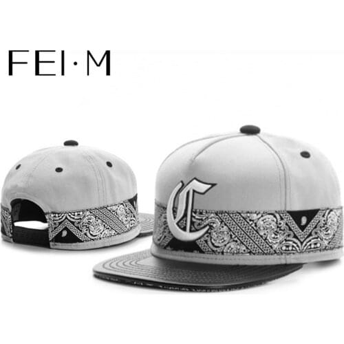 FEI M Fashion Big C Adjustable Snapback Cap Grey Letter Paisley Baseball Cap Outdoor Adult Casual Sports Keep warm Sun Hat 3