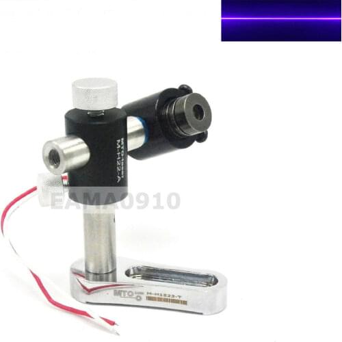 Focusable 405nm 100mW Violet/Blue Laser Line Module13x42mm w/ Heatsink Holder