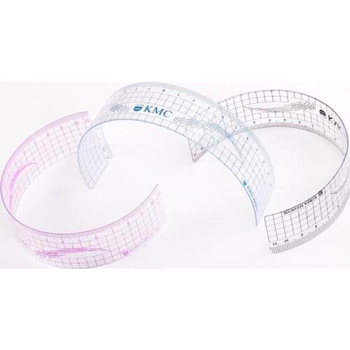 U Curve Microblading Eyebrow Ruler Softer Transparent Ruler Eyebrows Ruler 50PCS
